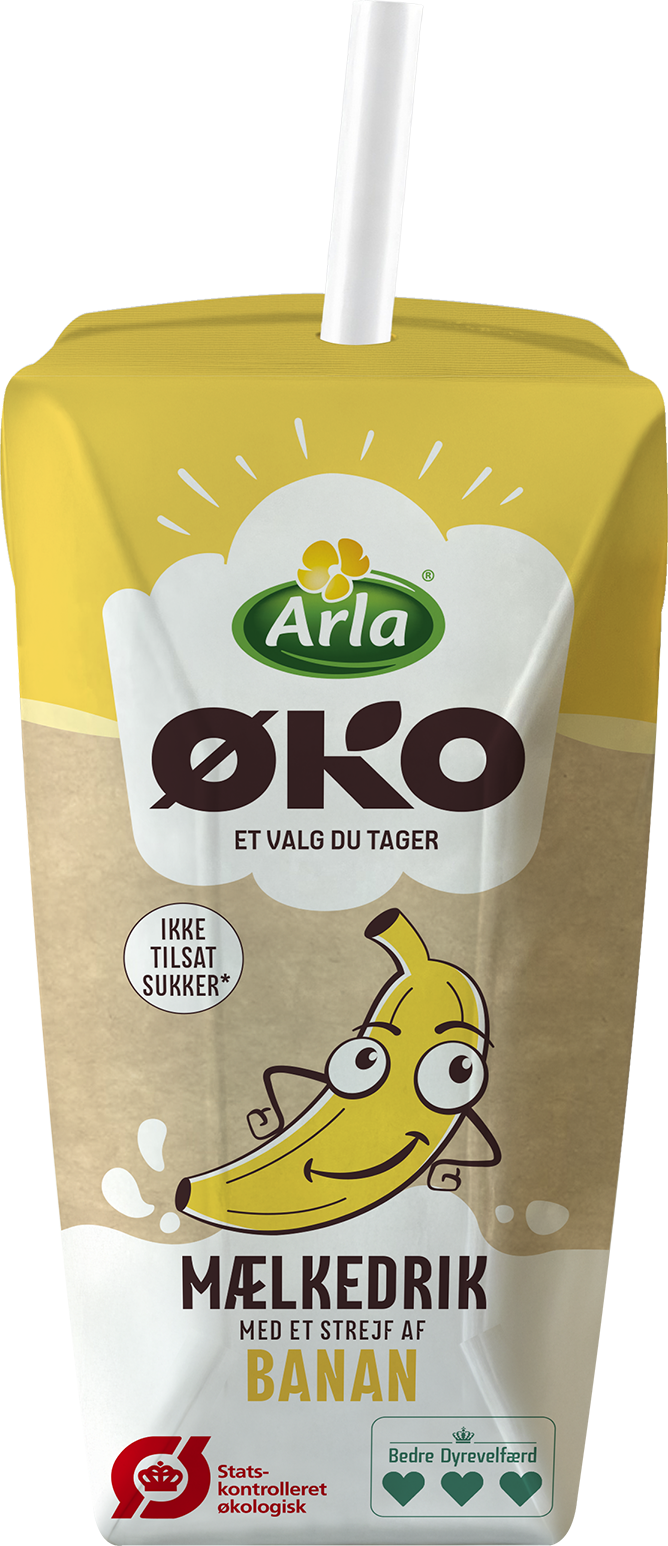 Økologisk mælkedrik med strejf af banan 0,4% 200 ml