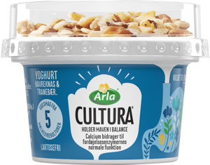 Arla Cultura® Yoghurt naturel med havreknas & tranebær 2,6% 170 g