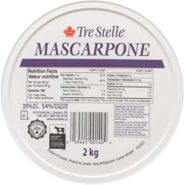 Mascarpone Cheese 35% 2 Kg