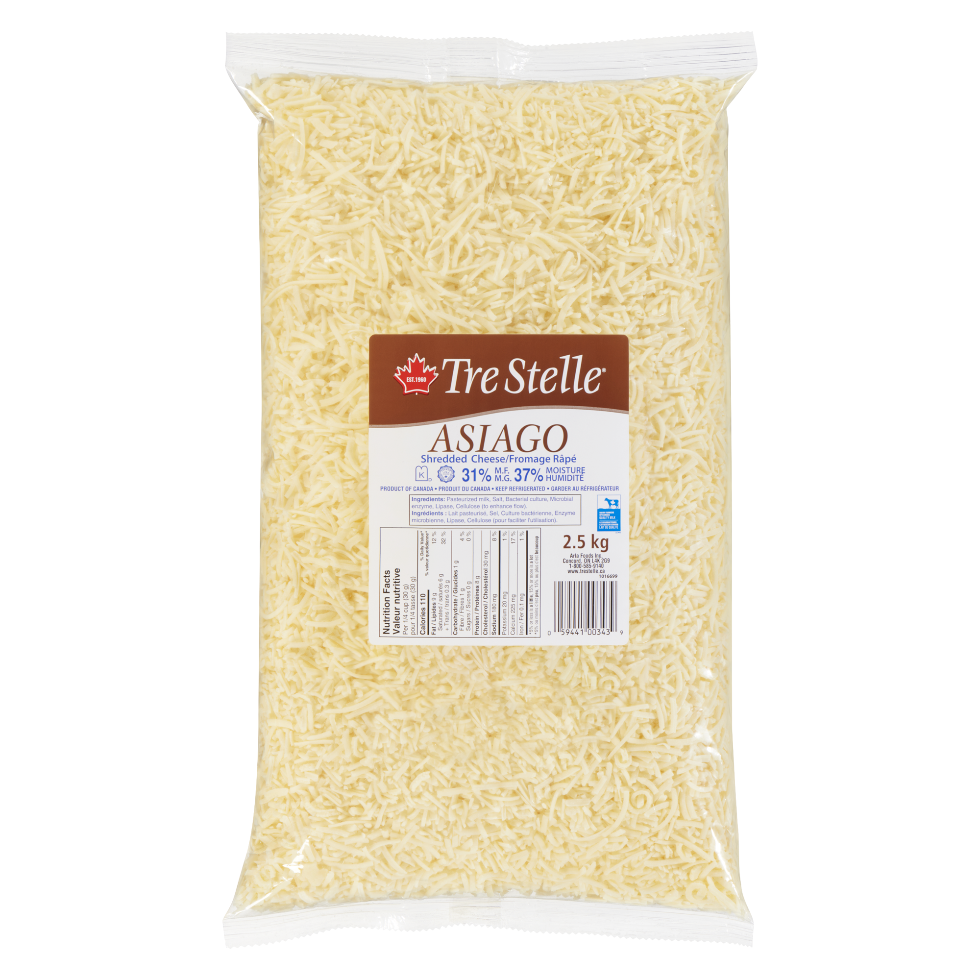 Fromage asiago en copeaux 2.5kg