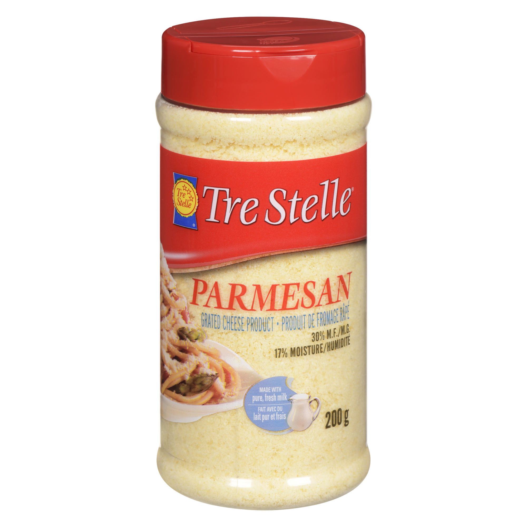 Produit de fromage parmesan râpé 200g