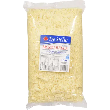 Shredded Mozzarella Cheese 20% 2.5 Kg