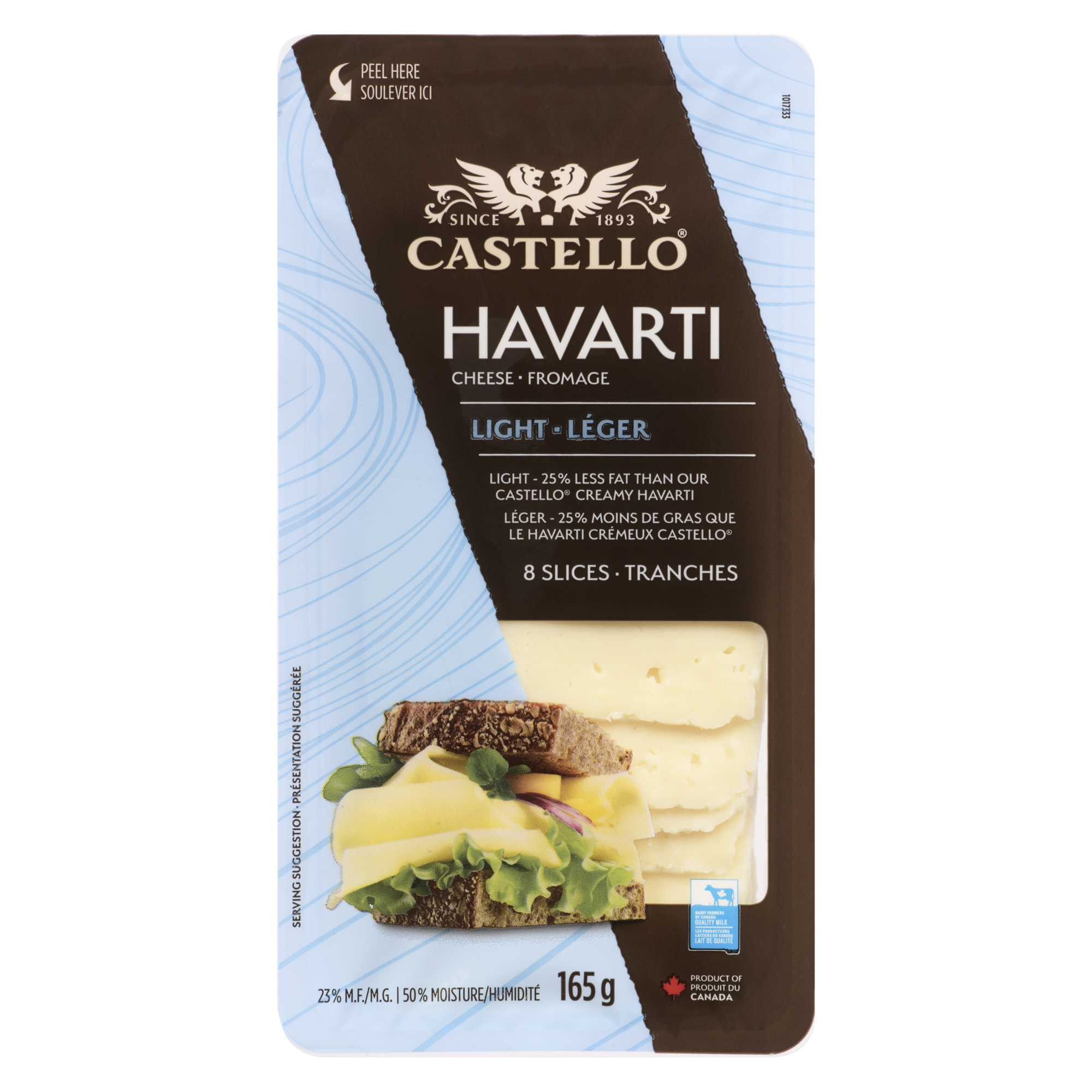 Fromage havarti léger en tranches 165g