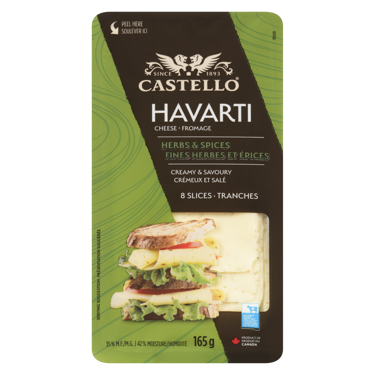 Sliced Herbs & Spices Havarti Cheese 165g