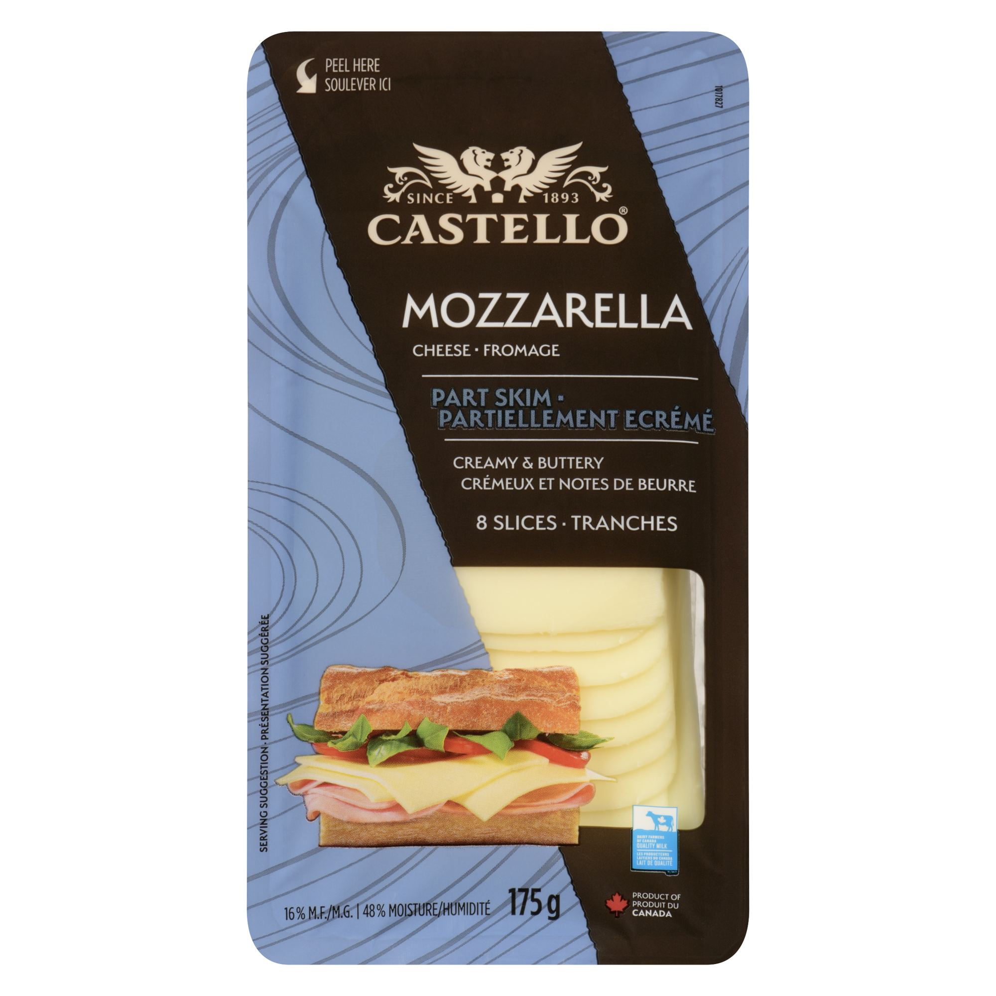 Fromage mozzarella en tranches 175g