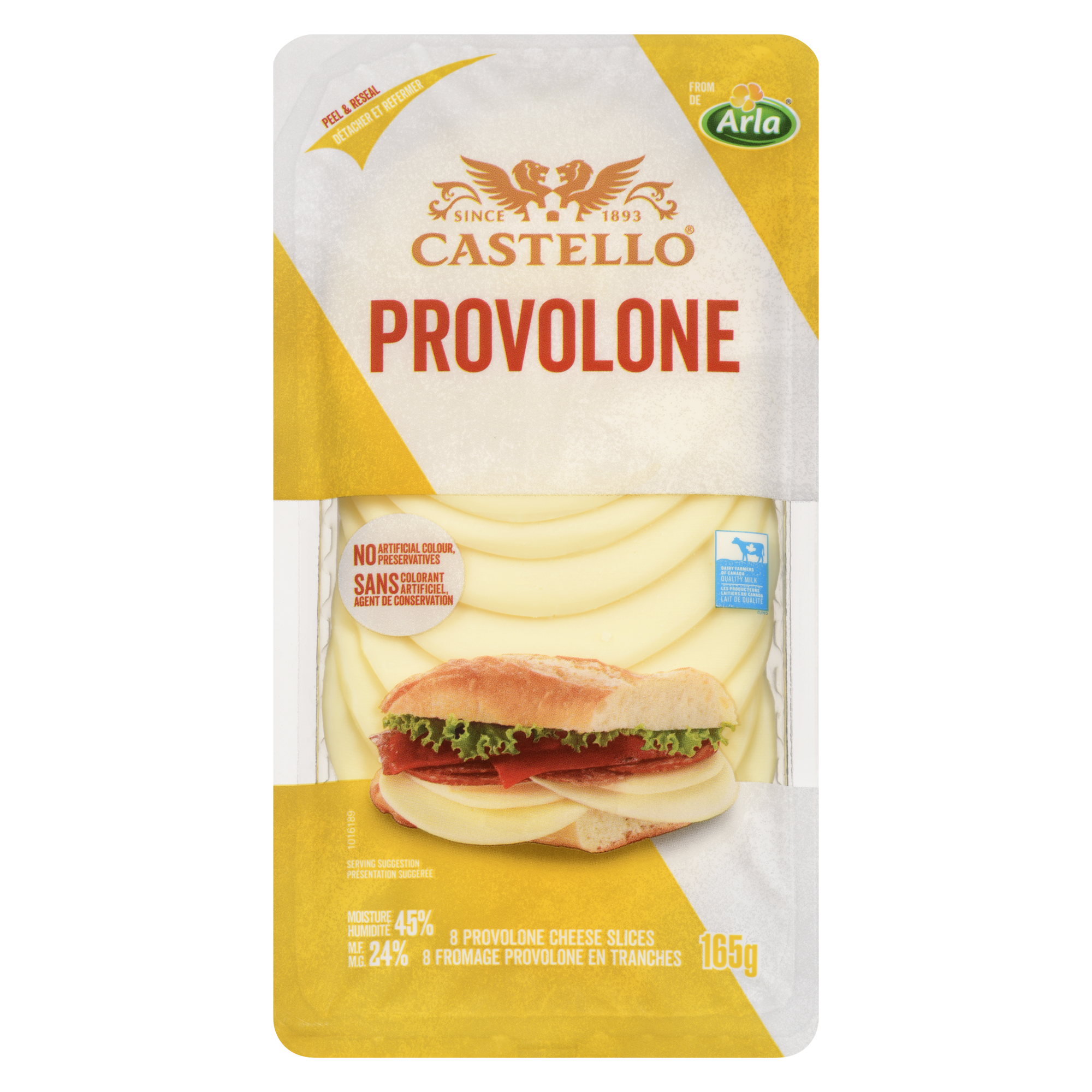 Fromage provolone en tranches 165g