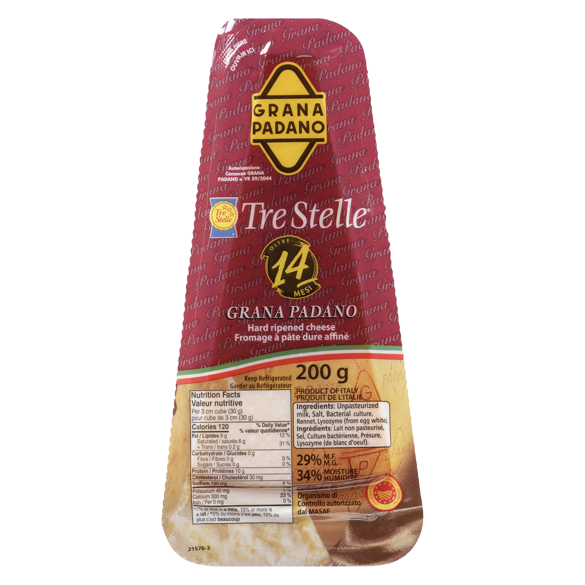 Grana Padano Cheese Wedge 200g