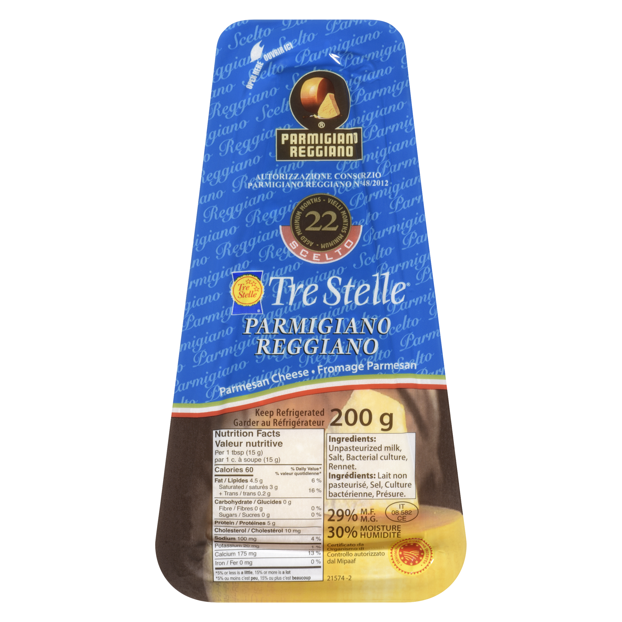 Parmigiano Reggiano Cheese Wedge 200g