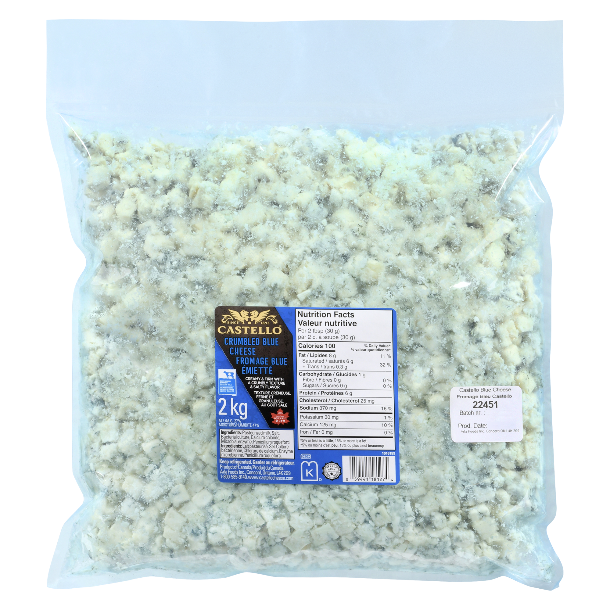 Traditional Blue Cheese Crumbled 2kg