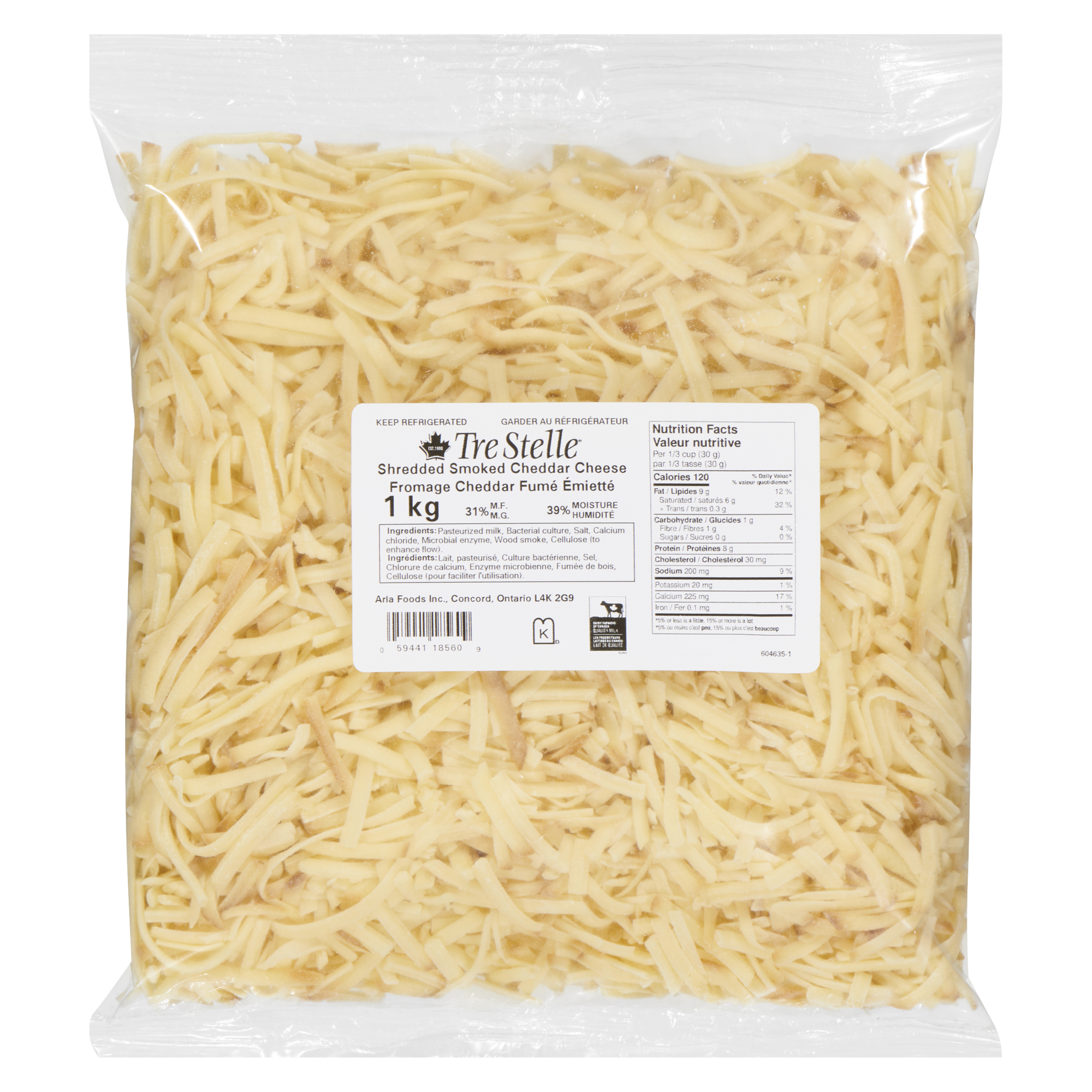 Shredded Smoked Cheddar Cheese 1kg
