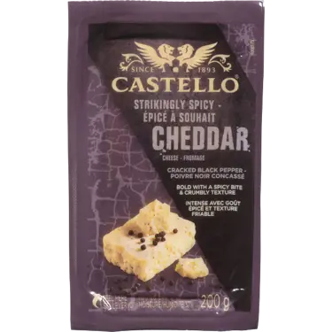 Black Pepper Cheddar 34% 200 g