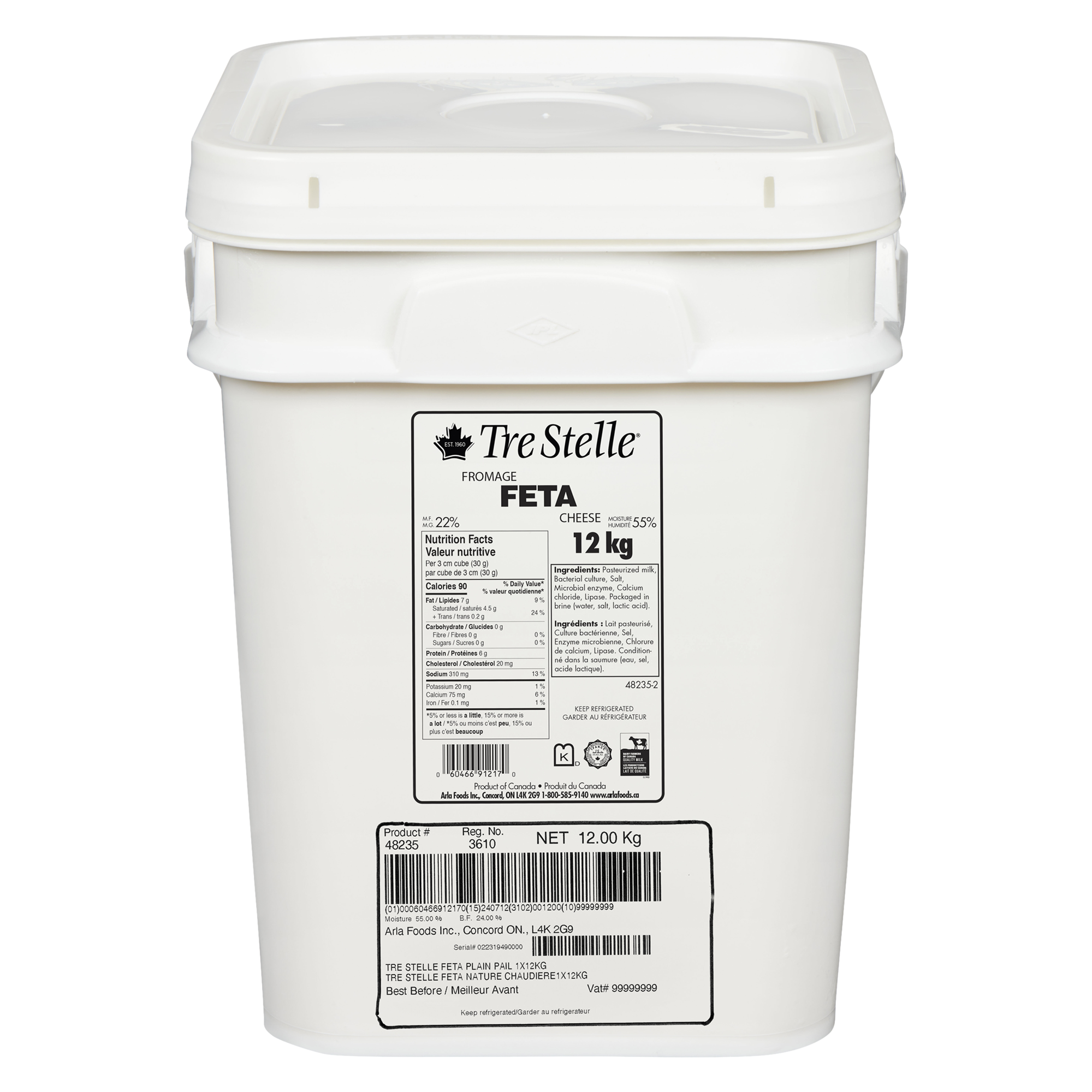 Fromage feta traditionnel 12kg