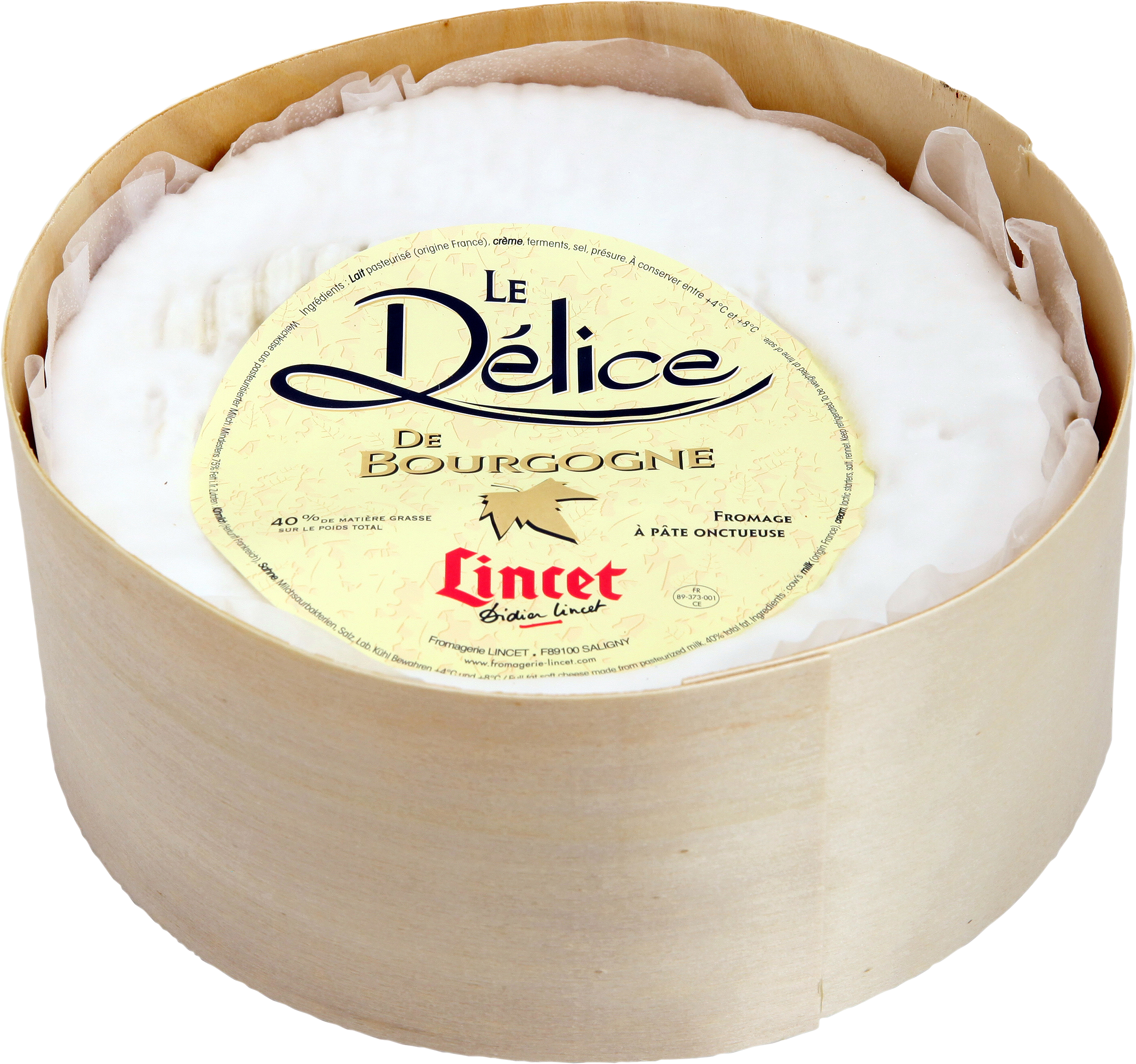 Délice de Bourgogne 40% vitmögelost