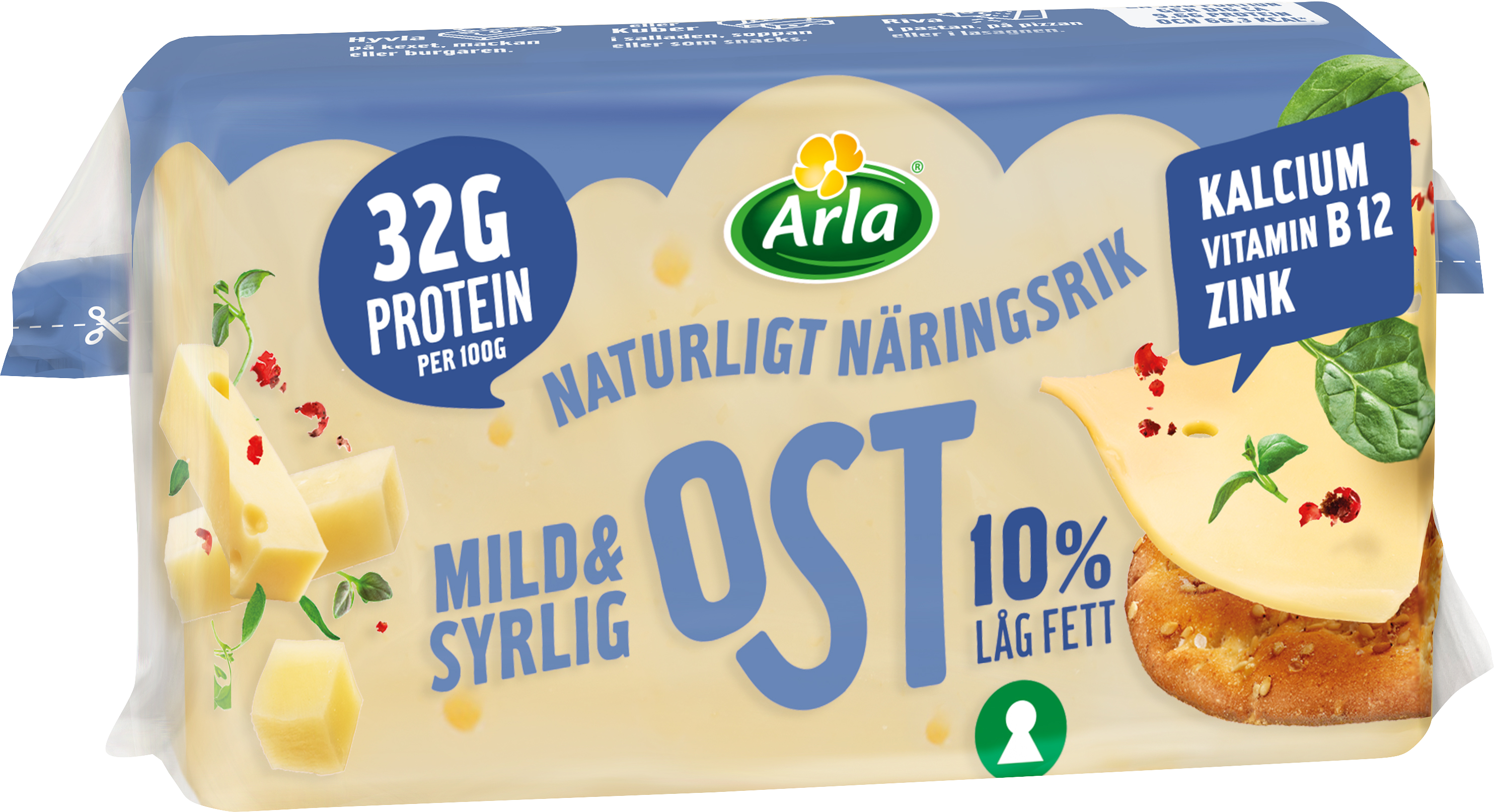 Mild/Syrlig ost 10% ca 500 g
