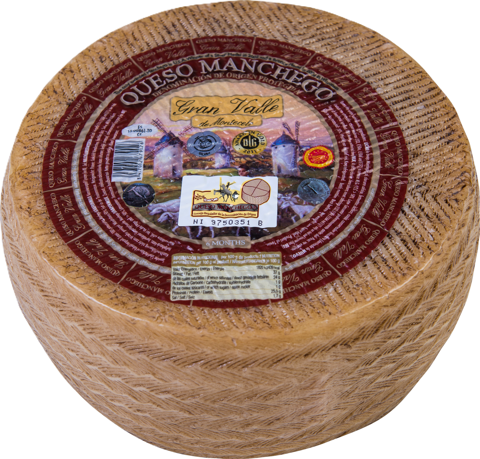 Manchego PDO 6 mån 37% hårdost