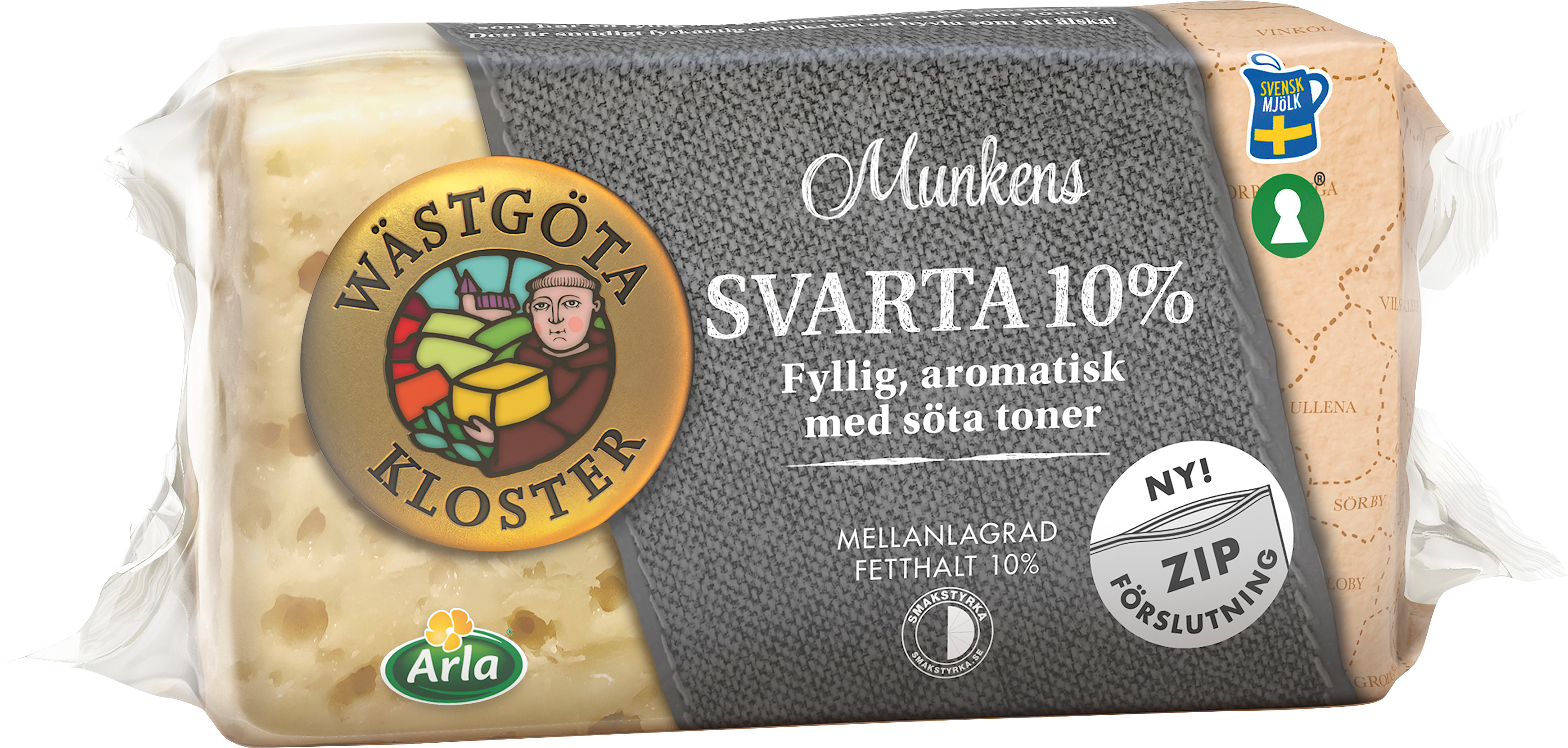 Munkens Svarta 10% ost ca 500g
