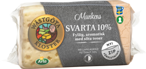 Wästgöta Kloster® Munkens Svarta 10% ost ca 500g
