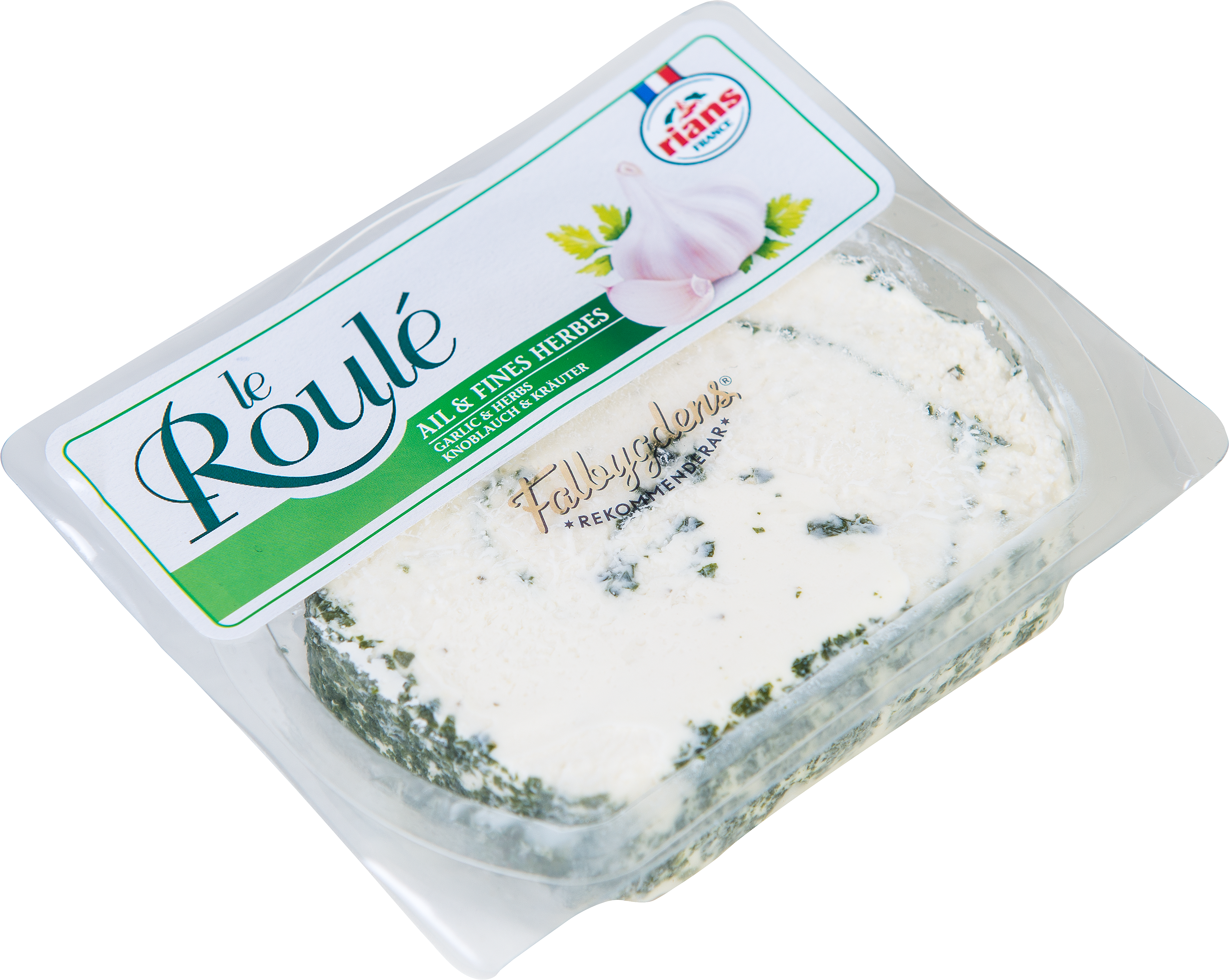 Le roulé vitlök örter färskost