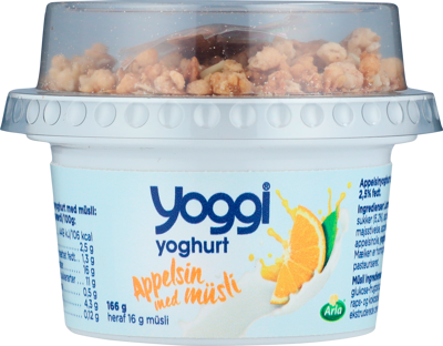 Yoggi® Yoghurt appelsin med müsli 2,5% 166 g