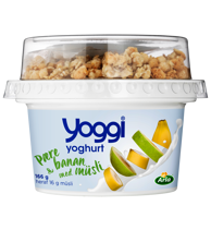 Yoghurt pære og banan med müsli 2,3% 166 g