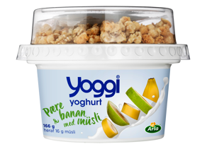 Yoghurt pære og banan med müsli 2,3% 166 g