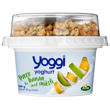 Yoghurt pære og banan med müsli 2,3% 166 g