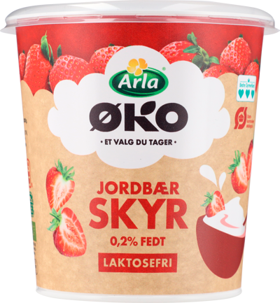 Arla® ØKO økologisk laktosefri skyr 0,2% med jordbær 1000 g
