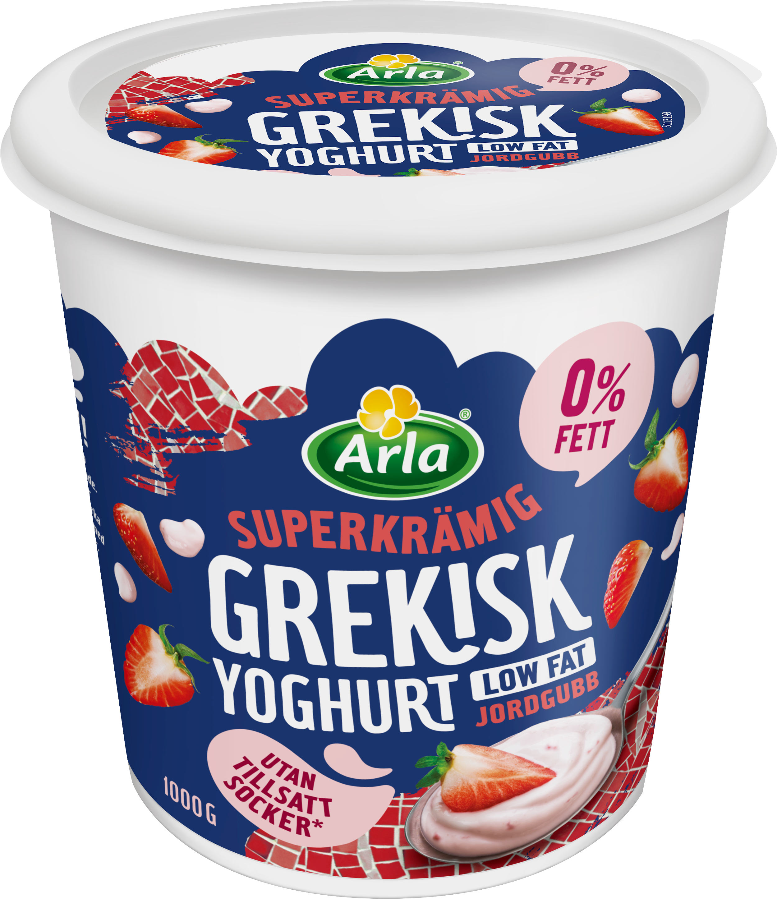Grekisk yoghurt jordgubb 0.2% 1000 g