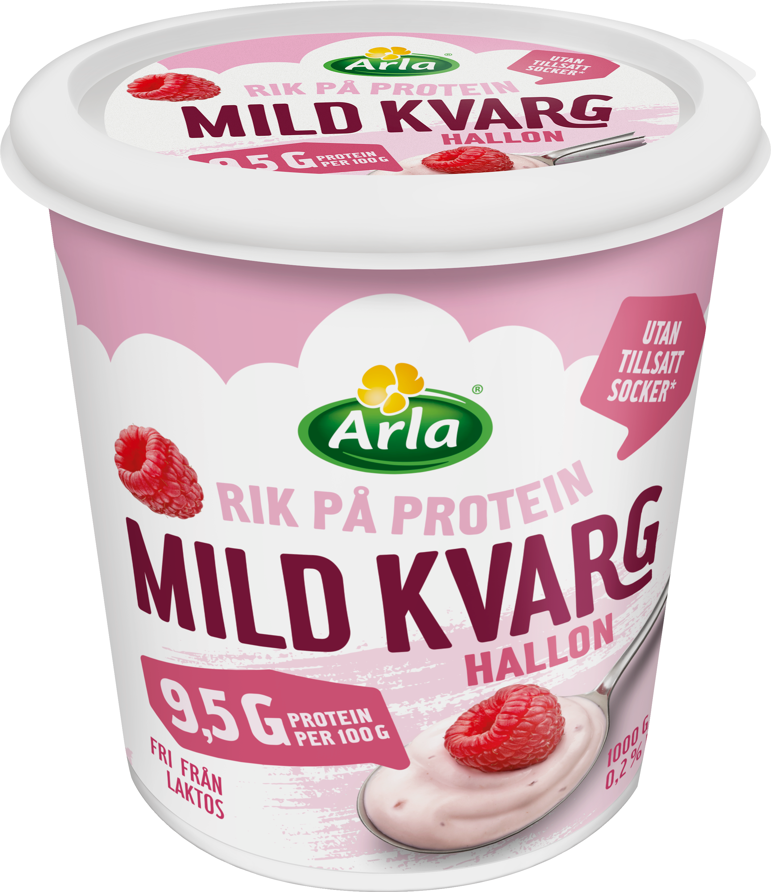 Mild kvarg hallon 0.2% 1000 g