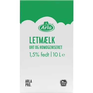 Letmælk BiB UHT 1,5% 10 l