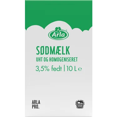 Sødmælk BiB UHT 3,5% 10 l