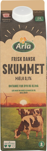 Arla® 24 Frisk Dansk Skummetmælk 0,1% 1 l
