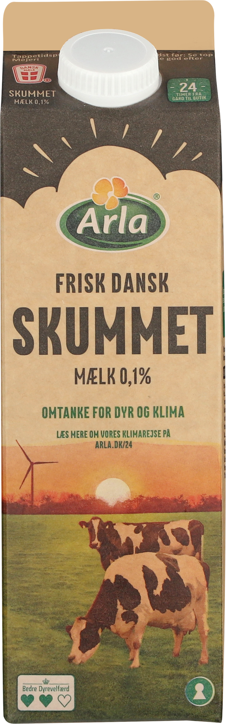Frisk Dansk Skummetmælk 0,1% 1 L