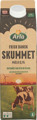 Arla® 24 Frisk Dansk Skummetmælk 0,1% 1 L