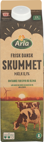 Arla® 24 Frisk Dansk Skummetmælk 0,1% 1 l
