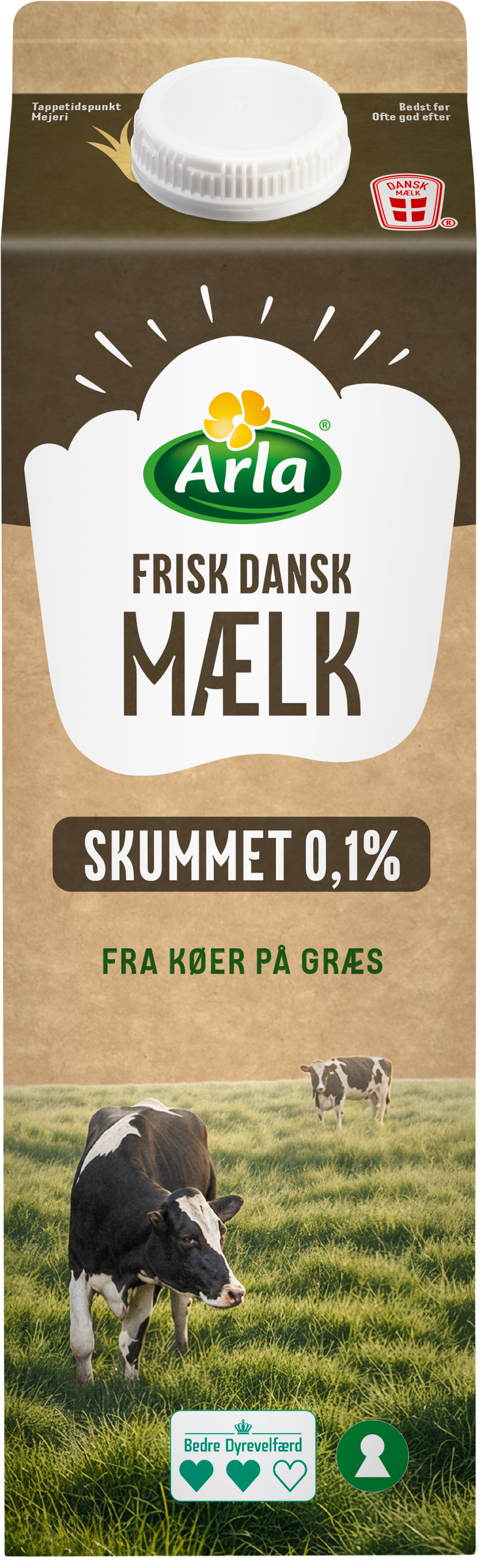 Frisk Dansk Skummetmælk 0,1% 1 L