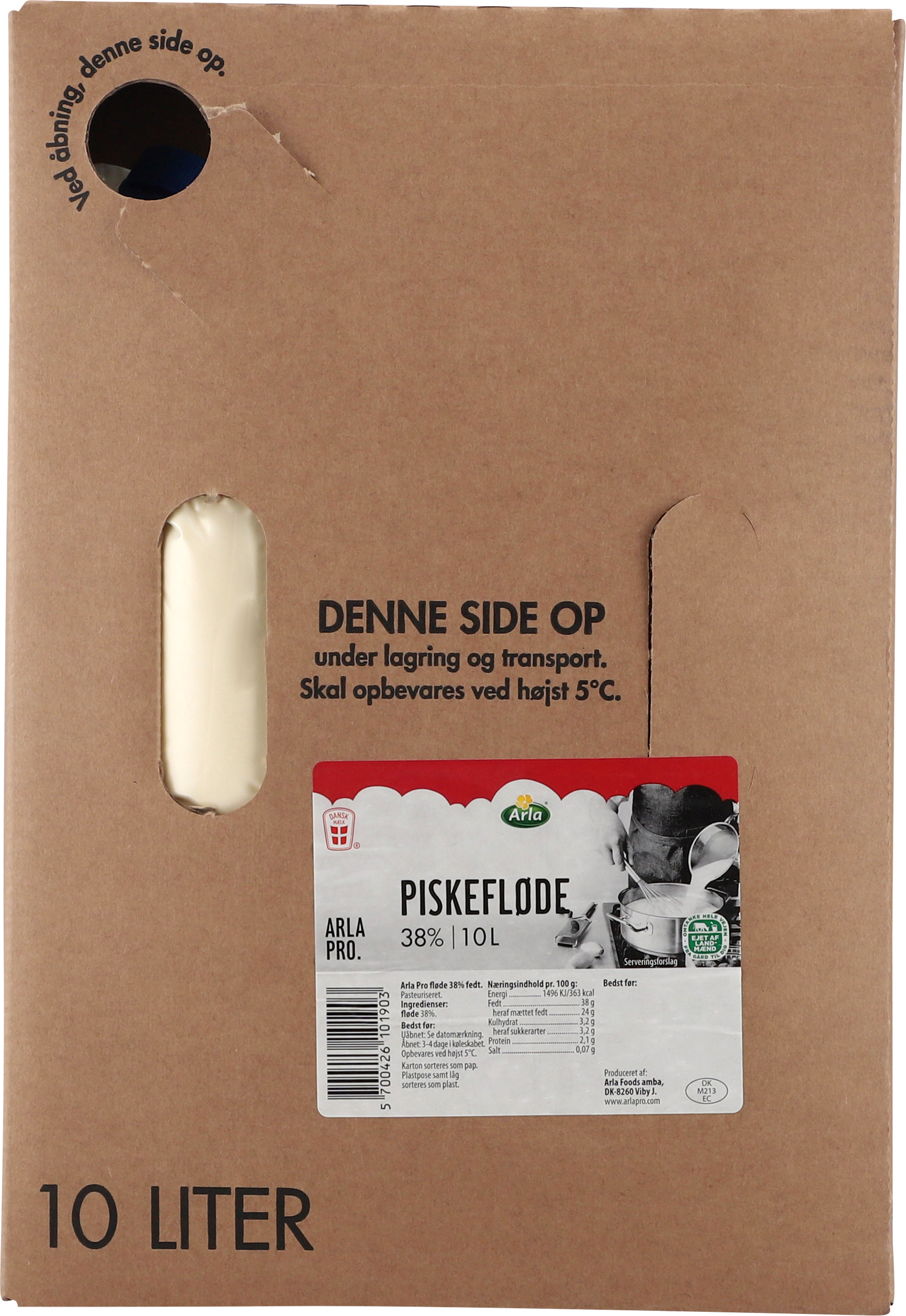 Piskefløde BiB 38% 10 l