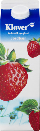 Kløver® Sødmælksyoghurt jordbær 3,1% 1000 g