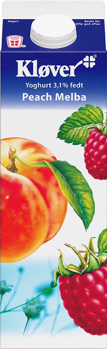 Yoghurt 3,1% fedt Peach Melba 1000 g