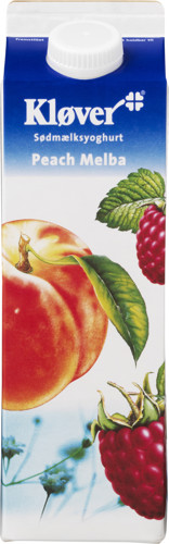 Kløver® Sødmælksyoghurt Peach Melba 3,1% 1000 g
