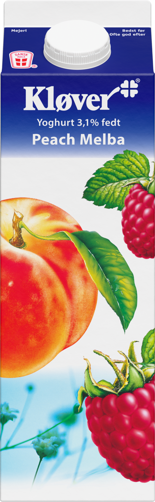 Yoghurt 3,1% fedt Peach Melba 1000 g