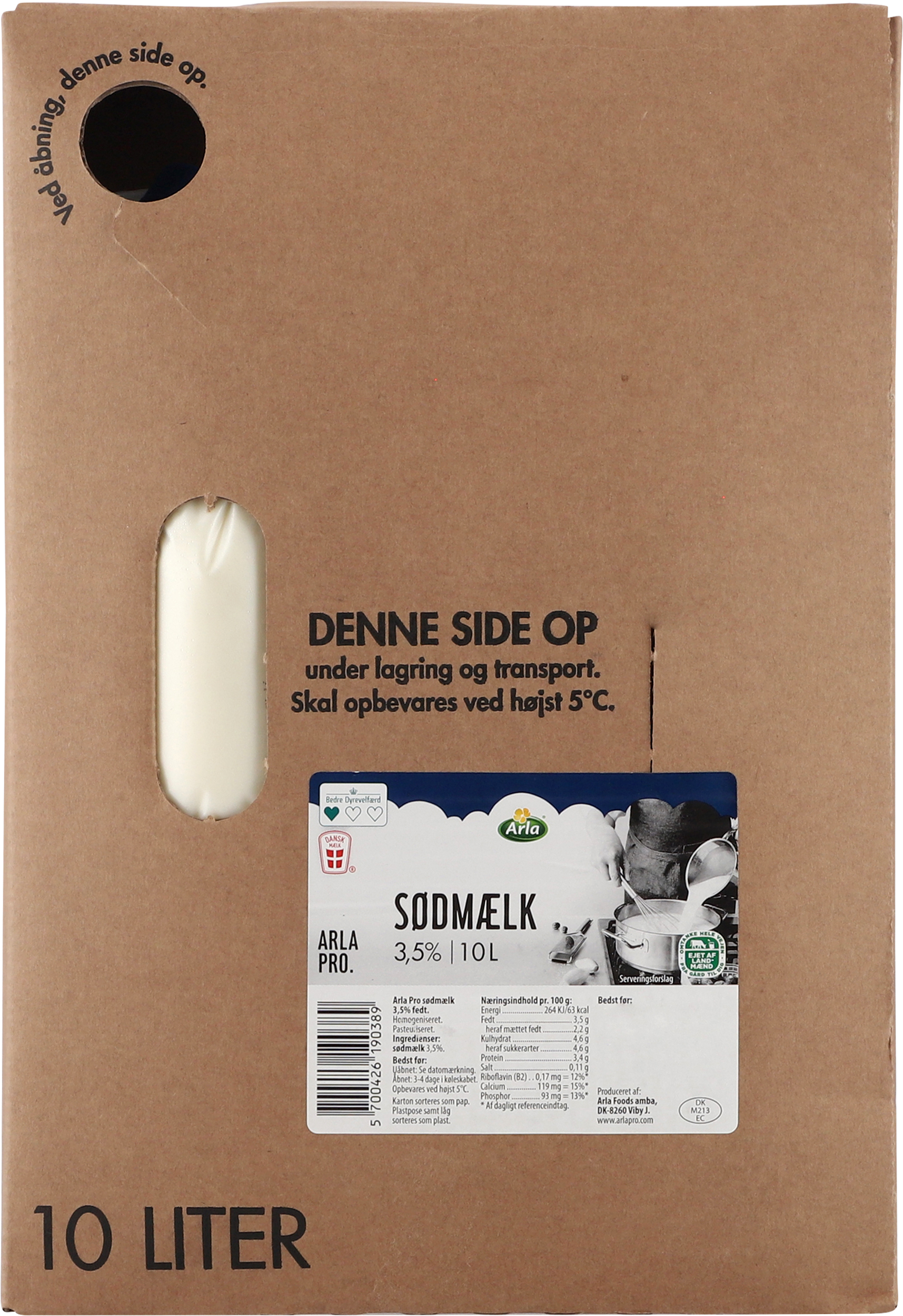 Sødmælk BiB 3,5% 10 l