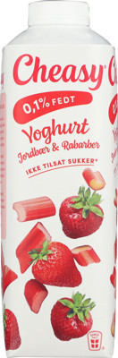 Cheasy® Yoghurt jordbær/rabarber 0,1% 1000 g