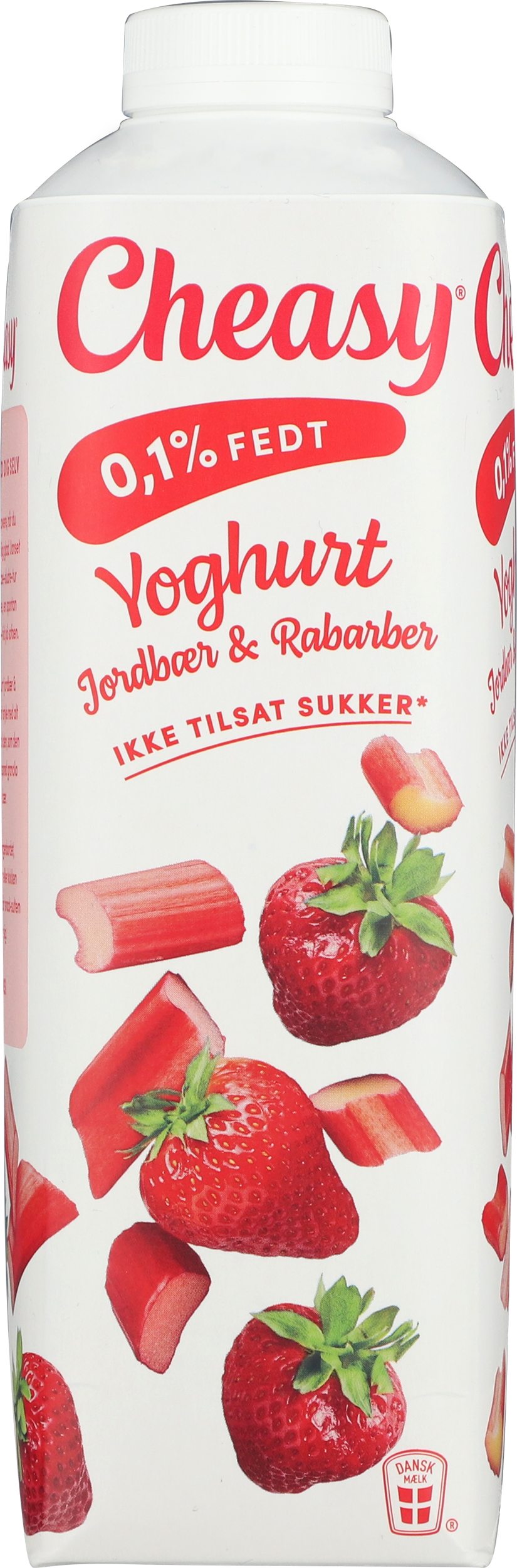 Yoghurt jordbær/rabarber 0,1% 1000 g