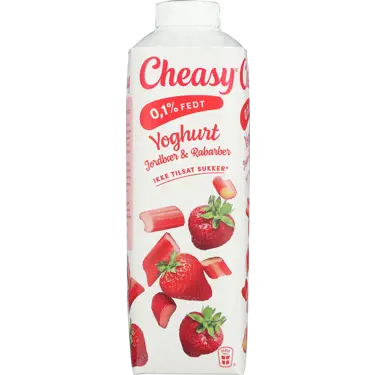 Yoghurt jordbær/rabarber 0,1% 1000 g