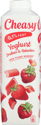 Cheasy® Yoghurt jordbær/rabarber 0,1% 1000 g