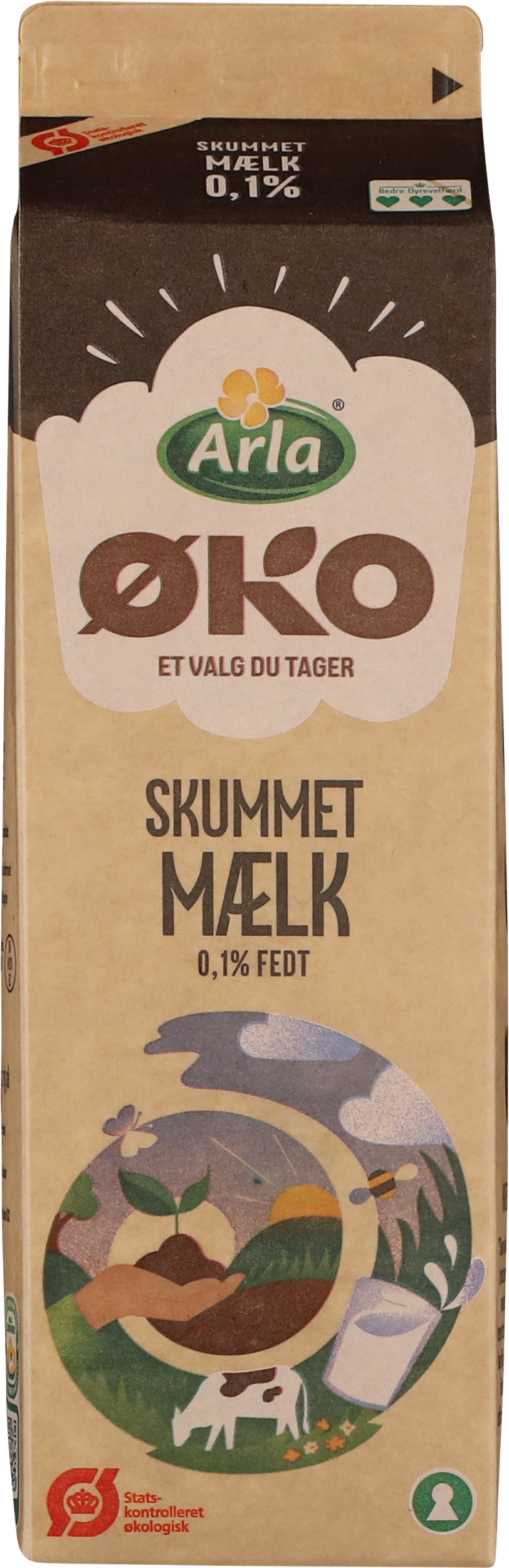 Økologisk Skummetmælk 0,1% 1 l