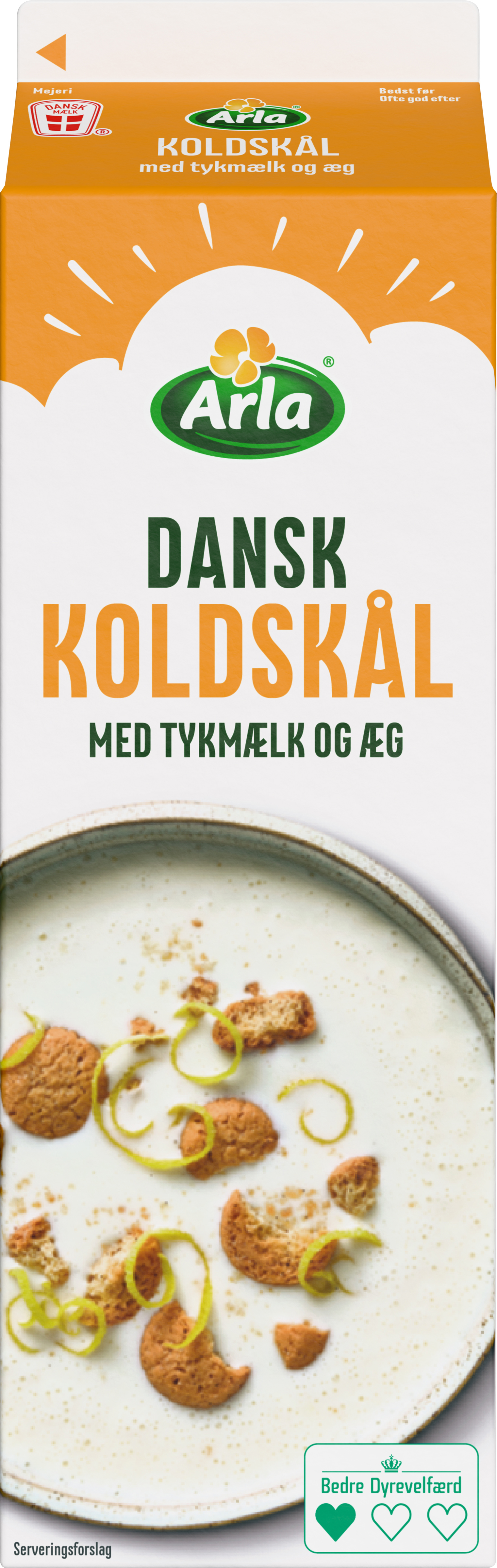 Koldskål med tykmælk og æg 2% 1 L