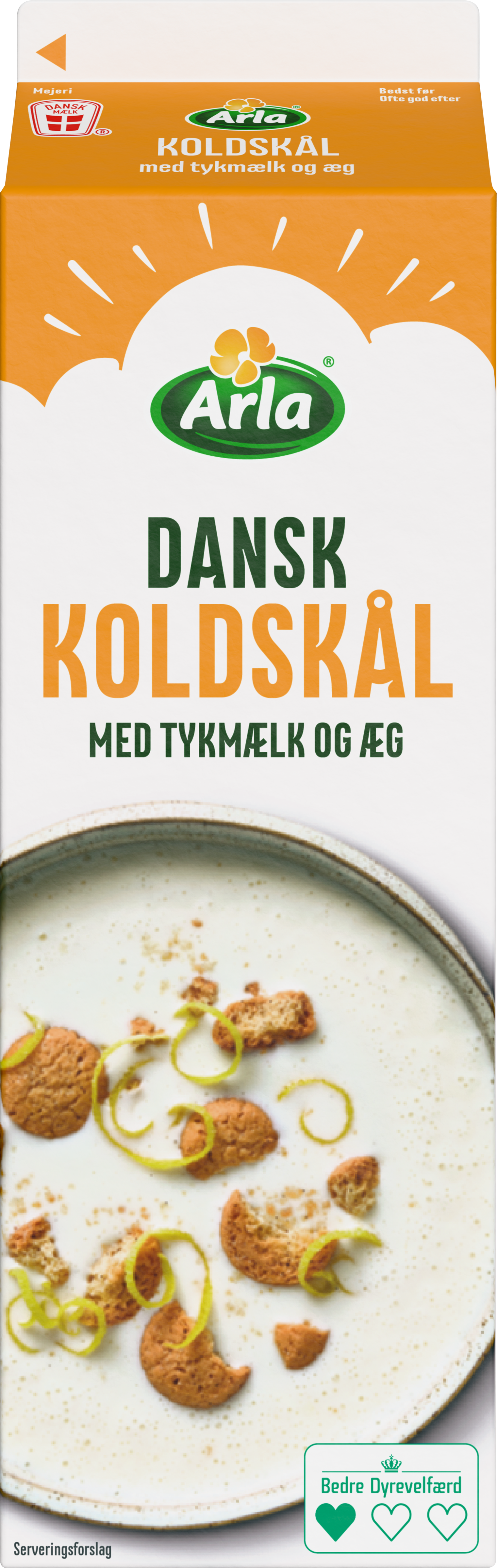 Koldskål med tykmælk og æg 2% 1 L