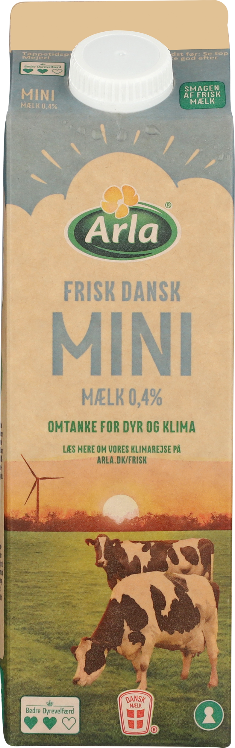 Frisktappet minimælk 0,4% 1 L